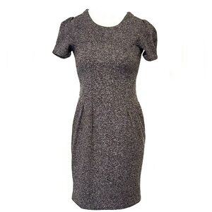 GAP Black & White / Charcoal Marled Sheath Dress, Office Cocktail Casual, Sz - 8
